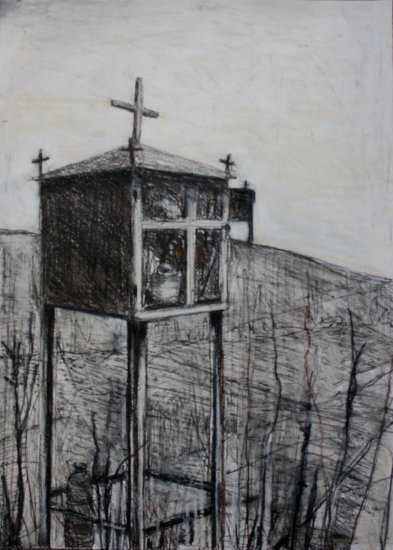 Roadside Shrine with Five Crosses